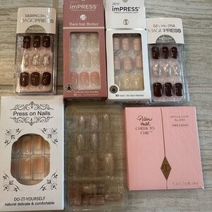 Press On Nail Kits. 
All unopened 
Beauty 
makeup 
nails